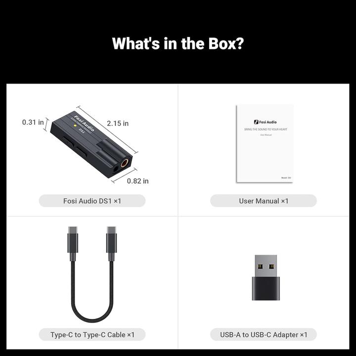 Actual product image Fosi Audio DS1, 32-Bit/768 kHz DAC und Kopfhörerverstärker