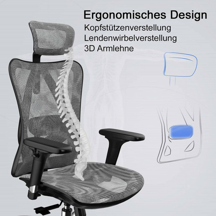Produktbild Sihoo Bürostuhl mit Lendenwirbelstütze