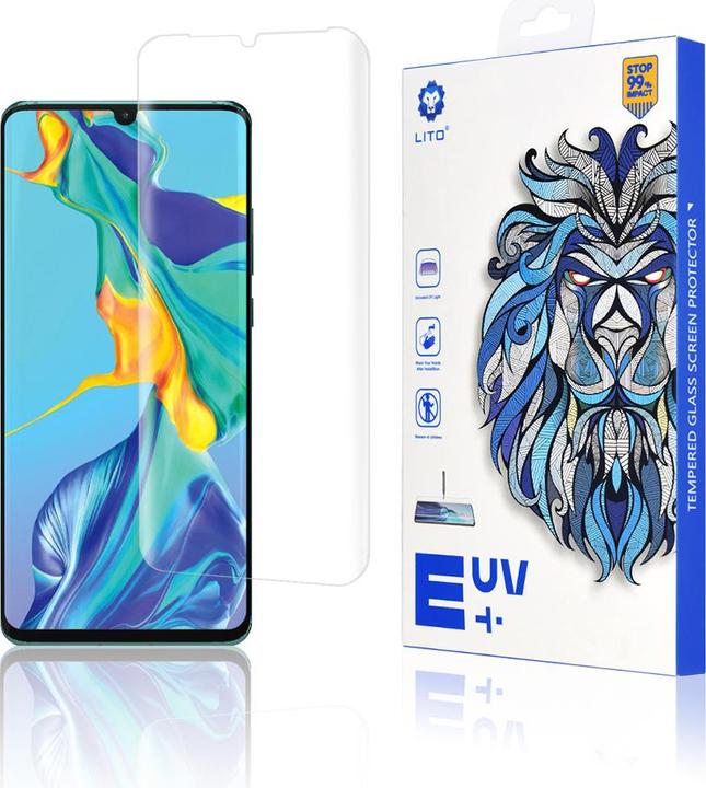 Actual product image Lito - 3D UV Glass - Huawei P30 Pro / P30 Pro New Edition - Clear (1 pcs., Huawei P30 Pro, Huawei P30 Pro New Edition)