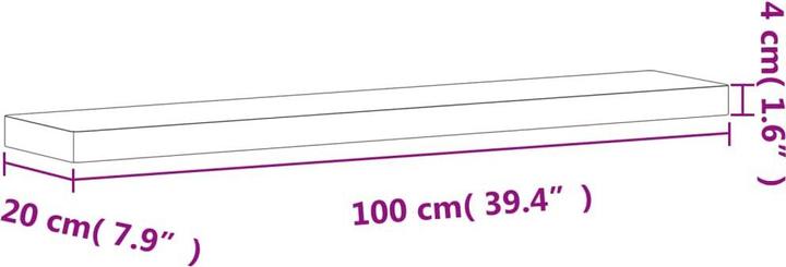 Image du produit vidaXL Wandregal 100x20x4 cm Massivholz Buche,Material: Massives (100 x 20 x 4 cm)