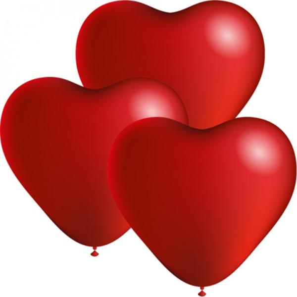 Produktbild False Luftballons 3er Herz Form 24cm (3 x)