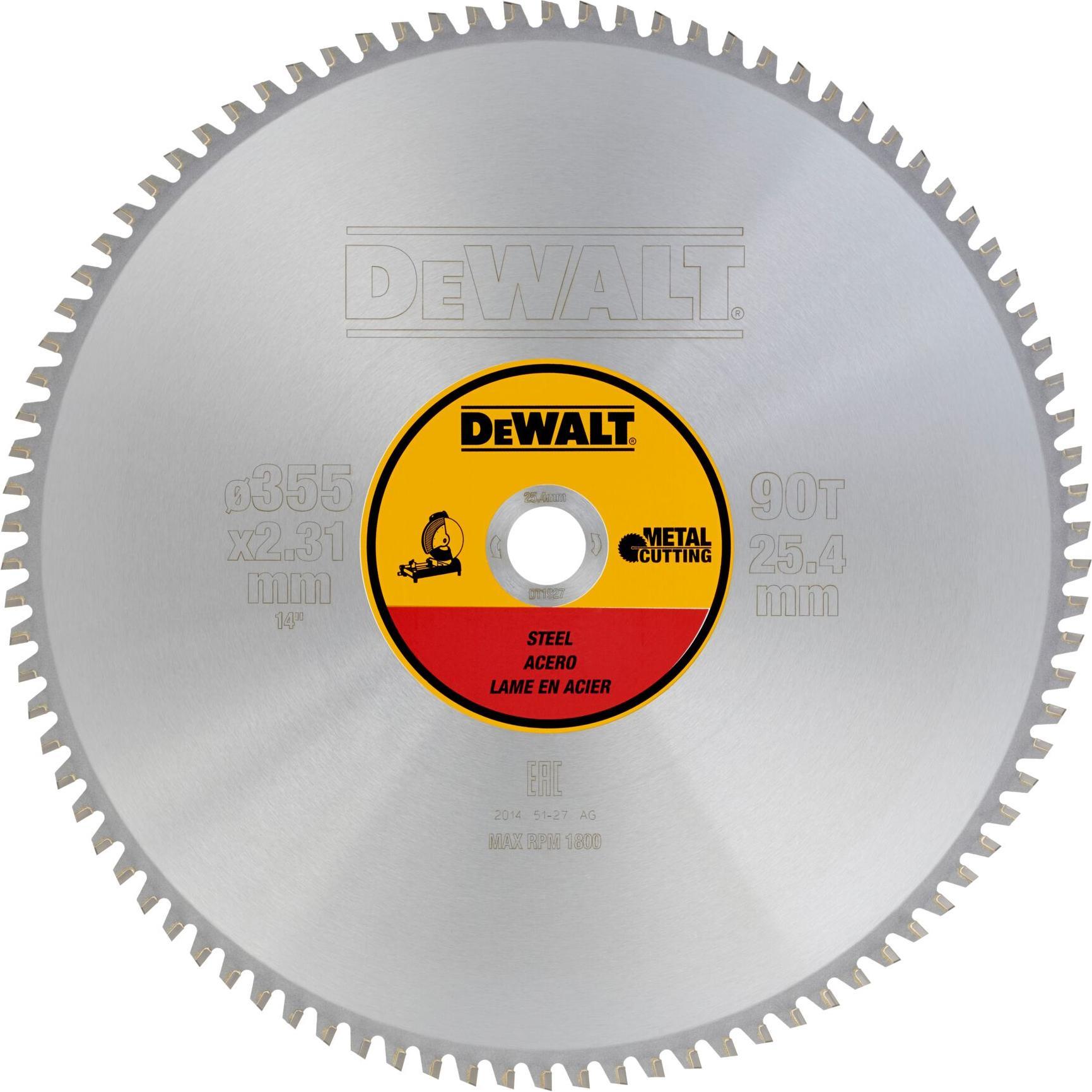 DeWalt, Sägeblatt, DT1927QZ MetallKreissaegeblatt355/25,4 90TFZ, für Metall/Stahl