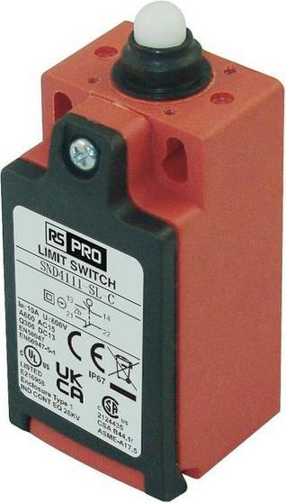 Image du produit RS PRO Interrupteur de fin de course, Poussoir, 1