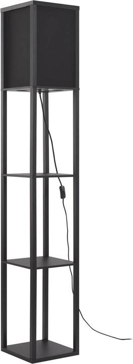 Produktbild Lindby Birta Stehleuchte mit Ablage, Holz, schwarz (E27)