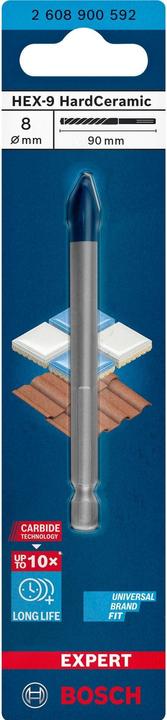 Image du produit Bosch Professional Zubehör Foret EXPERT HEX-9 HardCeramic, 8 x 90 mm (8 millimètres)