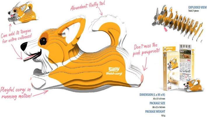 Actual product image Eugy 3D Craft Set Corgi (MQ6)