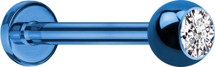 Actual product image Star Piercing Micro labret dark blue with ball and crystal silver (without brass, Titanium)