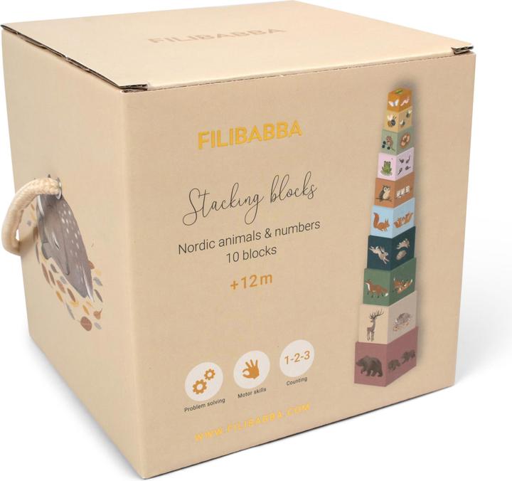 Actual product image Filibabba Stacking blocks - Nordic animals (FI-02177)