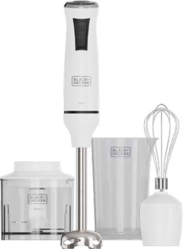Produktbild BLACK+DECKER BXHBA750E Stabmixer Set 750 Watt 20 Stufen inkl.Zubehör ws