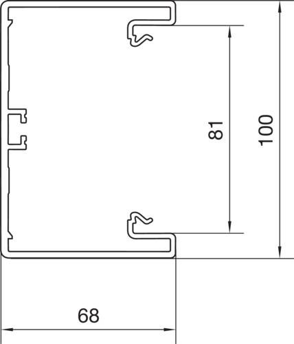Produktbild Tehalit Brüstungskanal-UT BR 65x100 OT 80mm lg BR6510017035 (2000 mm)