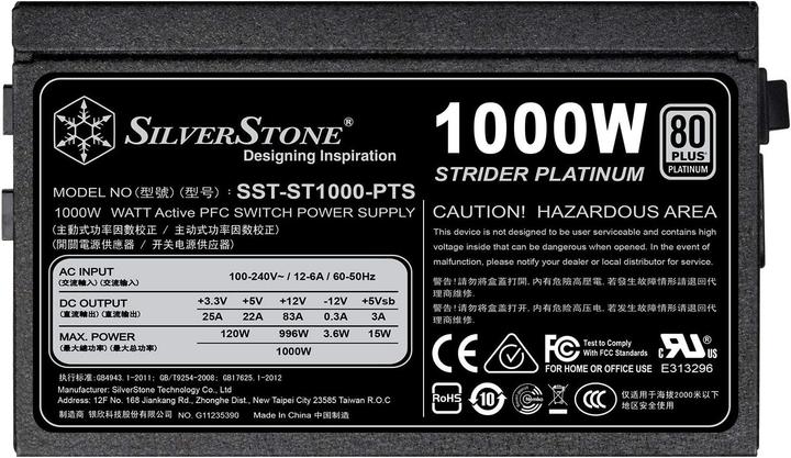 Produktbild Silverstone SST-ST1000-PTS 1000W - Netzteil - ATX (1000 W)
