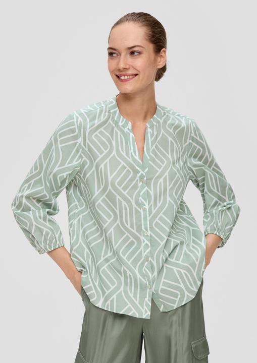 Immagine prodotto s.Oliver Baumwollbluse mit All-over-Print und Raffung (36)