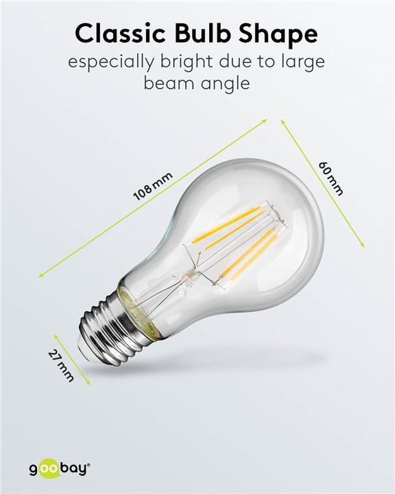 Produktbild Goobay Filament-LED-Birne (E27, 4 W, 470 lm, 1 x, E)