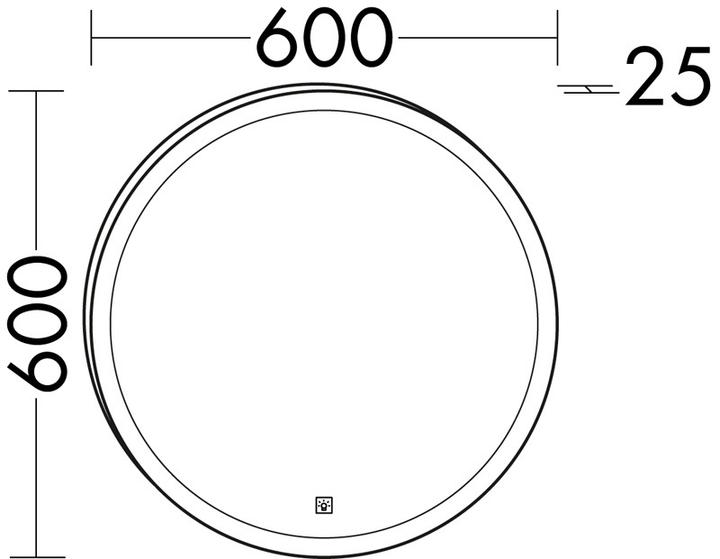 Actual product image burgbad Eqio miroir lumineux rond, avec éclairage LED sur tout le pourtour, 1 interrupteur à capteur