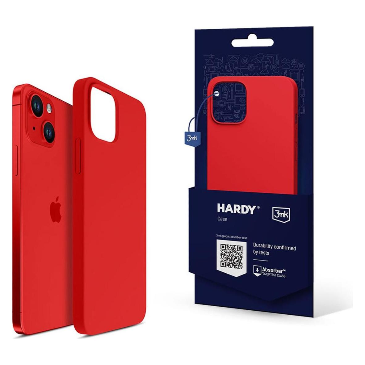 3MK Hardy Case iPhone 14 6,1" czerwony/red MagSafe (Apple iPhone 14), Smartphone Hülle, Rot