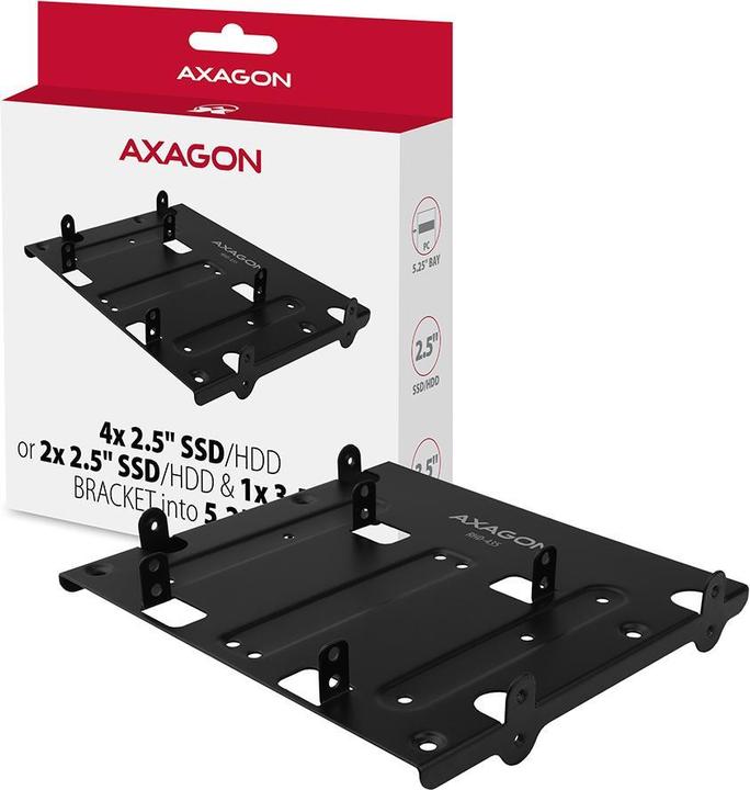 Actual product image Axagon RHD-225 mounting frame for 4x 2.5"/2x 2.5" + 1x 3.5" in 5.25" slot