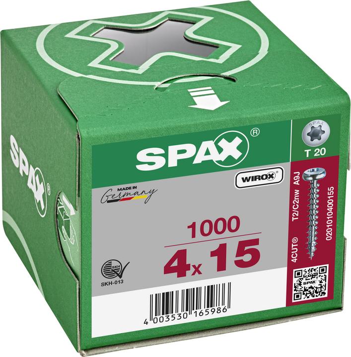 Actual product image Spax Half-Round Head T-Star Plus T20 Fully Threaded Wirox (1000 Screws per piece)