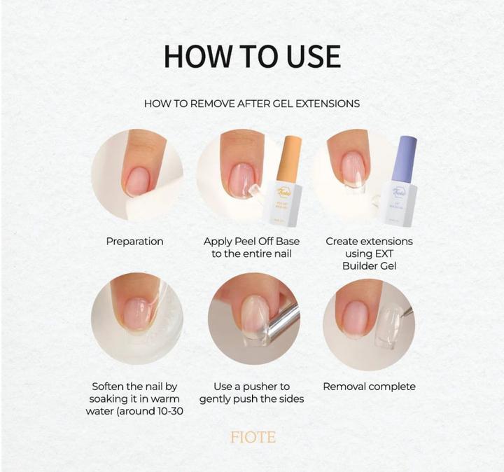 Produktbild Fiote Peel Off Base Gel - 10ml (Gel-Effekt Nagellack)
