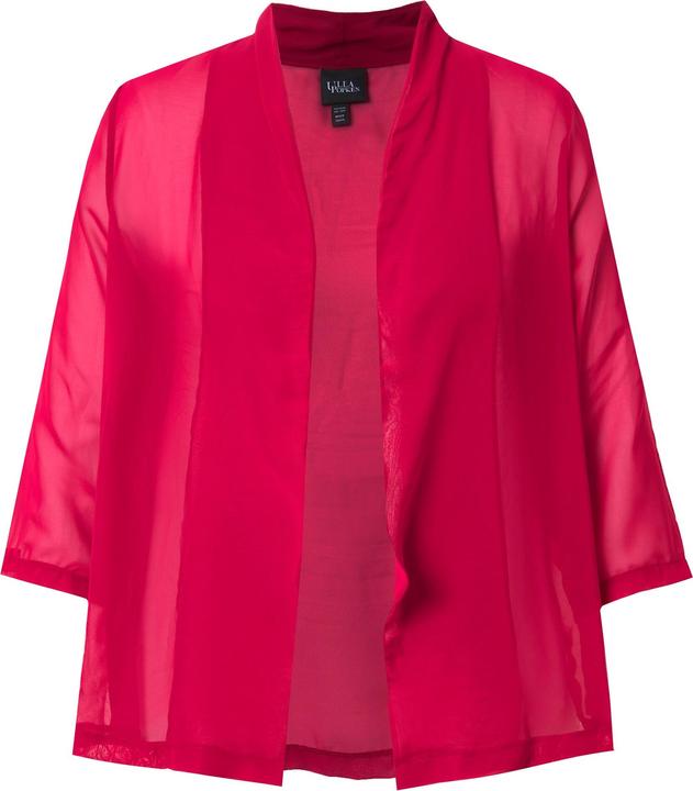 Immagine prodotto Ulla Popken Giacca di chiffon dal taglio oversize con collo a scialle e maniche a 3/4 (62)