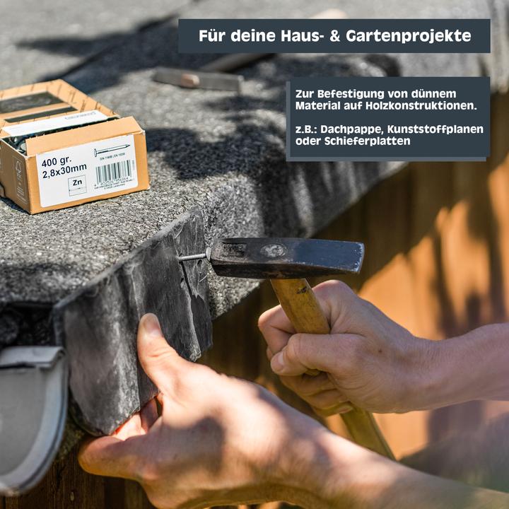 Actual product image Helpmate Dachpappnägel 2,8x30, verzinkt, 400 Gramm (1 Piece, 30 mm)