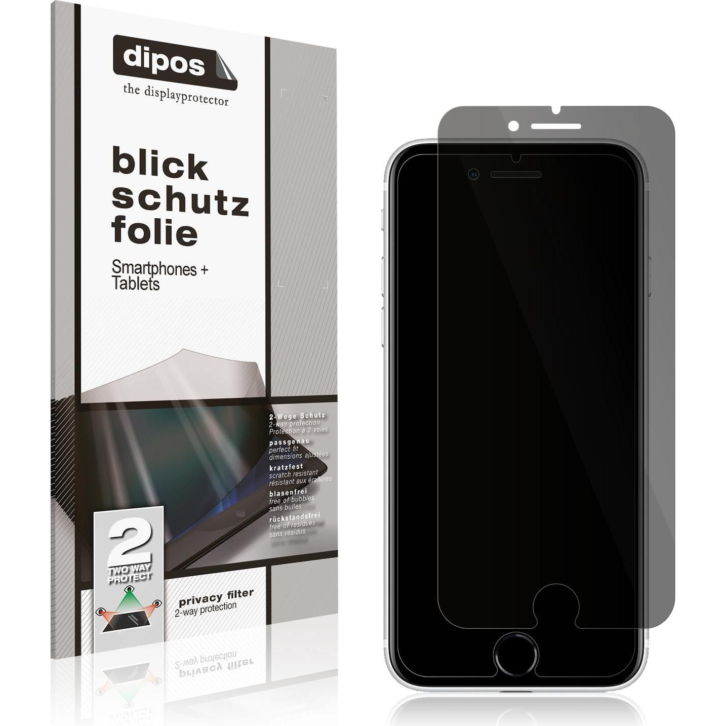 Dipos Blickschutzfolie 2-Way Anti-Shock (1 Stück, Apple iPhone SE (3rd Gen)), Smartphone Schutzfolie, Transparent