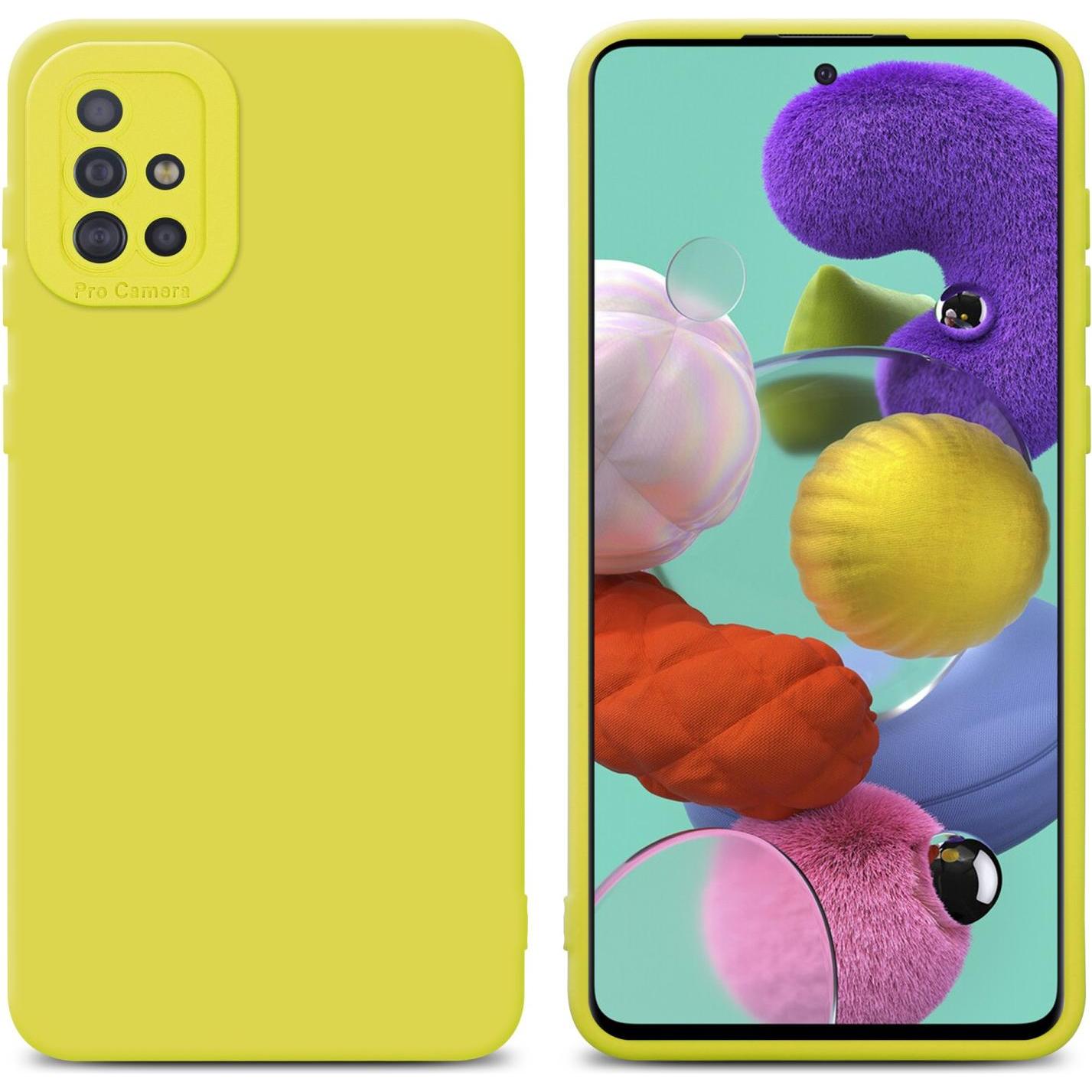 Cadorabo Hülle für Samsung Galaxy A51 4G / M40s im TPU Fluid LM162 Style (Samsung Galaxy M40s), Smartphone Hülle, Gelb