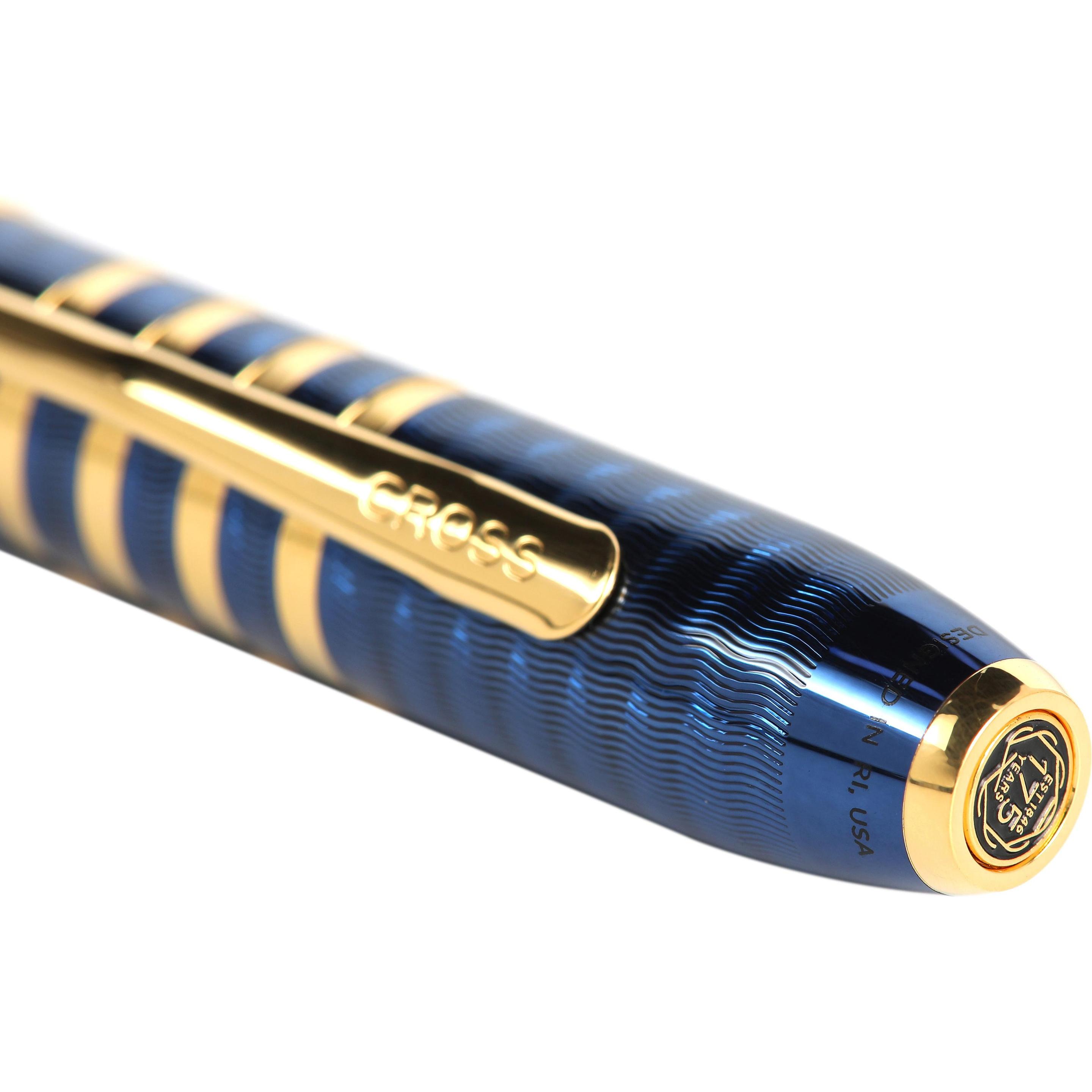 Thumbnail - Cross, Schreibstifte, Townsend Rollerball 175 Jahre Jubiläumskollektion Blaulack mit 23 KT goldplattierten Beschläge (bl...