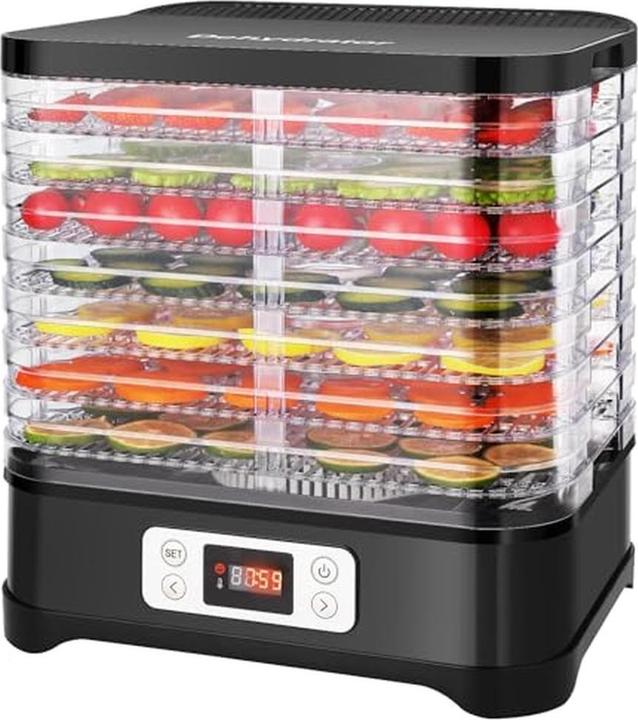 Meykey 8-Tray Food Dehydrator with Adjustable Temperature for Fruits, Vegetables, and Meat