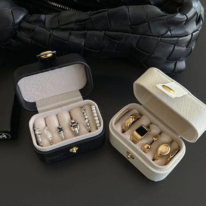 Immagine prodotto Only-Bags.Store Mini Borsa portatile per la conservazione dei gioielli da viaggio Semplice anello in pelle Collana