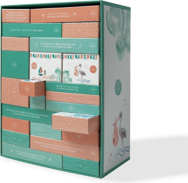 Actual product image vortageins Pregnancy Calendar / Countdown Box (Gifts for 24 weeks of pregnancy)