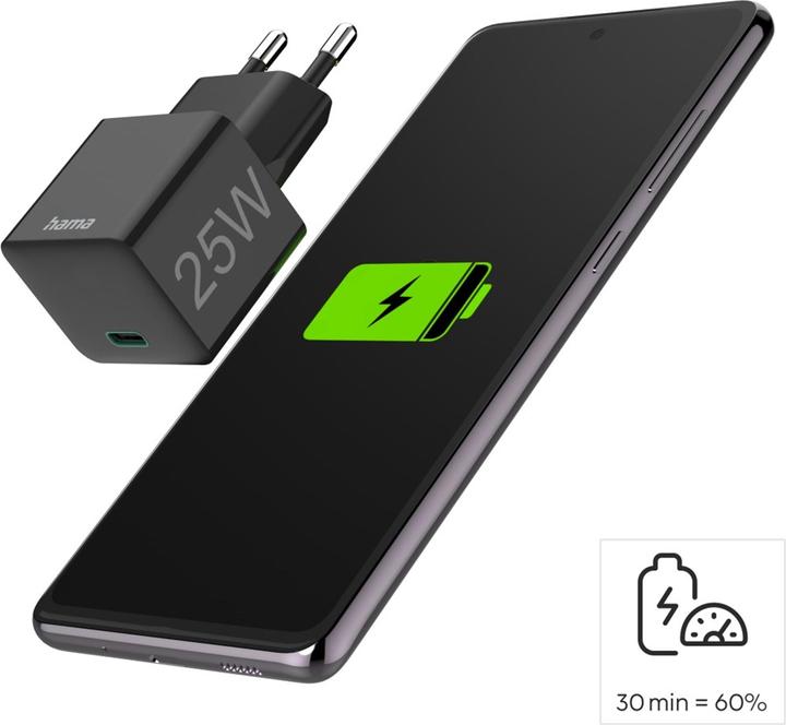 Image du produit Hama Mini-chargeur, Power Delivery (PD)/Qualcomm®, 25 watts, noir (25 W, 1 portion)