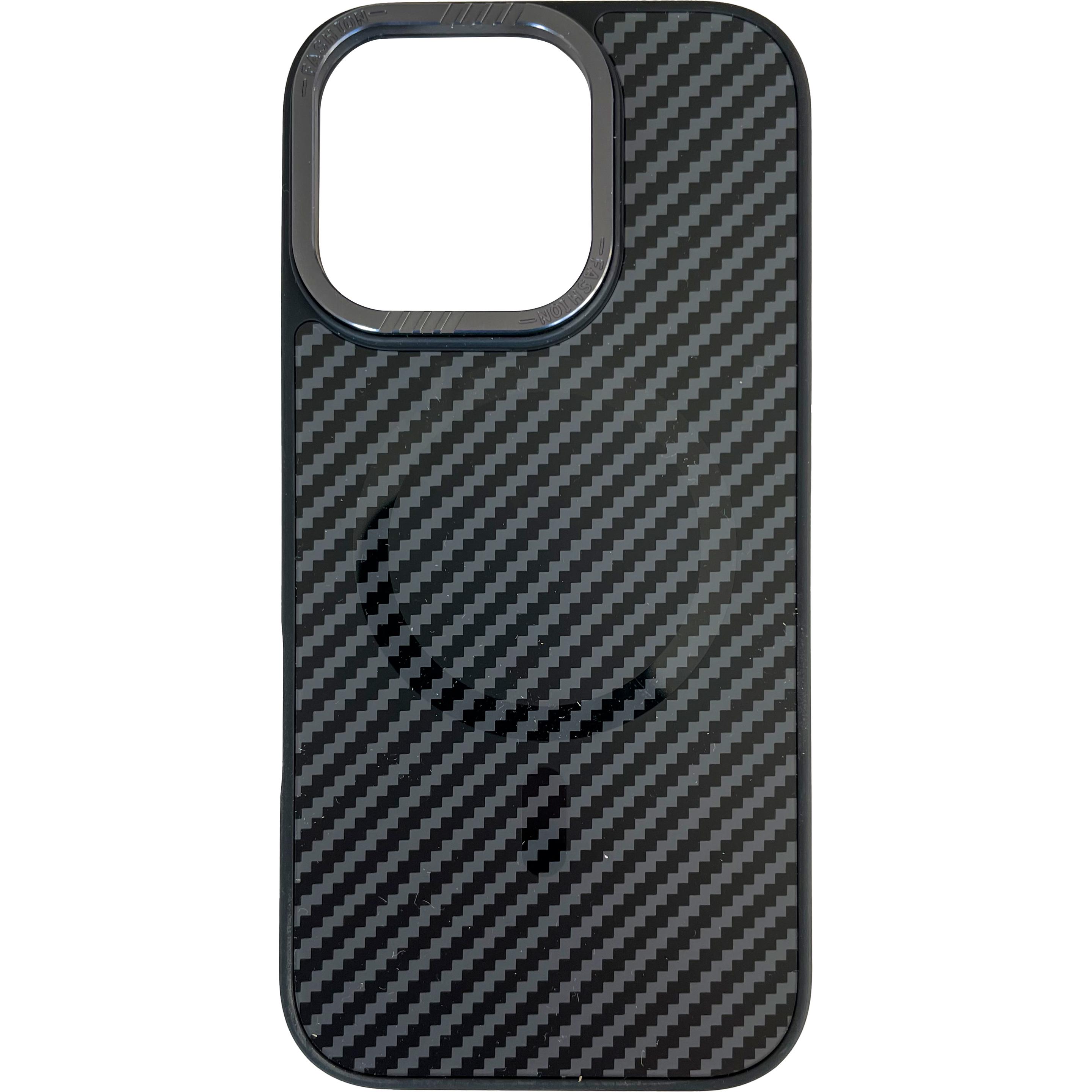 Peter Jäckel FUN MagSafe Cover Carbon für (Apple iPhone 16), Smartphone Hülle, Schwarz