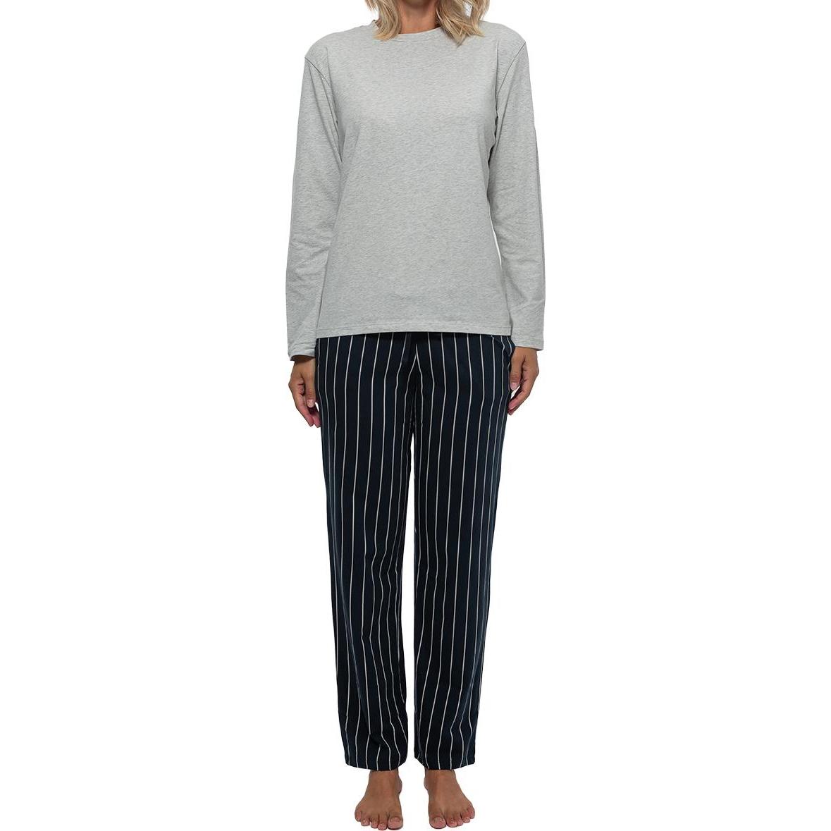 Schiesser, Damen, Pyjama, Organic Cotton Schlafanzug, Blau, (36)