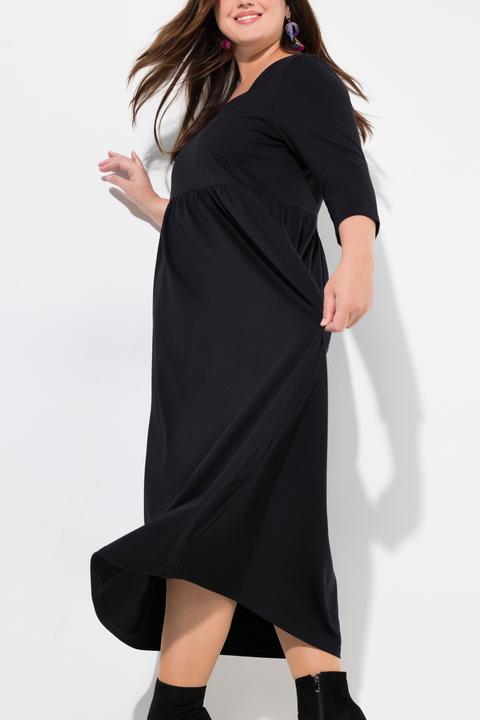 Actual product image Ulla Popken Square Neck Empire Knit A-line Pocket Dress (62)