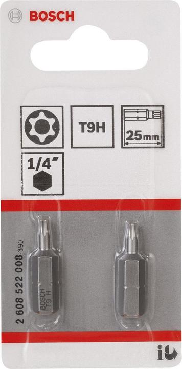 Produktbild Bosch Professional Zubehör T9H Security-Torx®-Schrauberbit Extra-Hart (Innensechsrund TX)