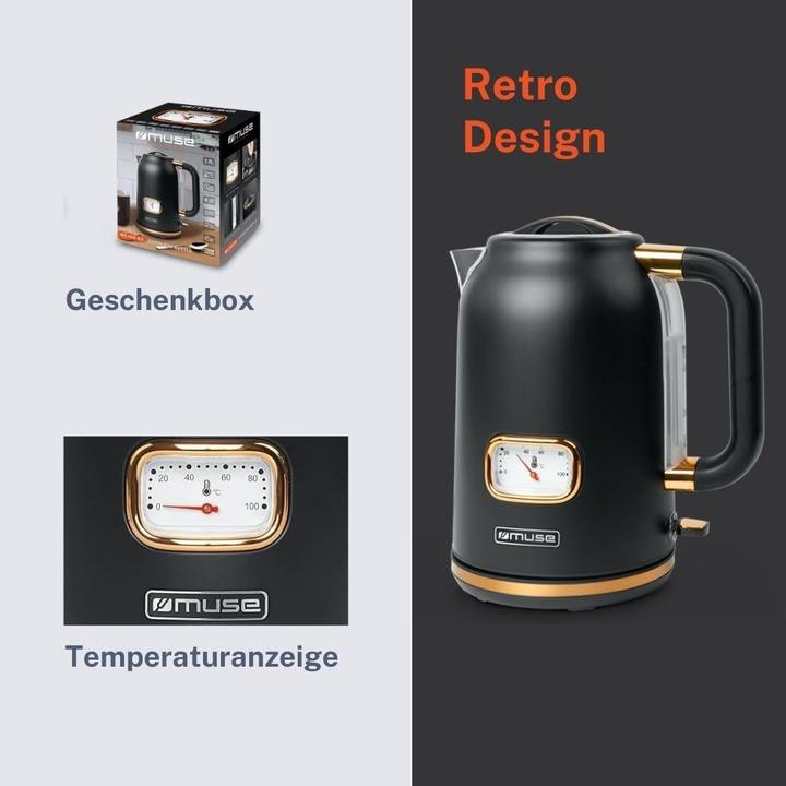 Actual product image Muse MS030 BC Stainless Steel Kettle Black (1.70 l)