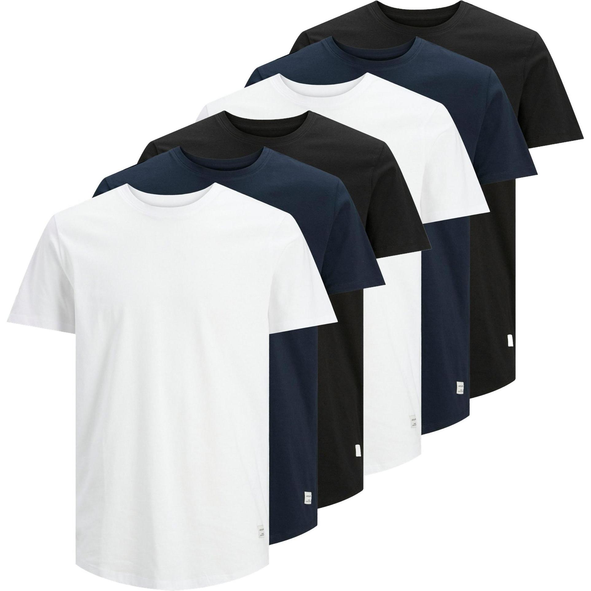 Jack & Jones, Herren, Shirt, Jjenoa Tee 6pk, Mehrfarbig, (L)