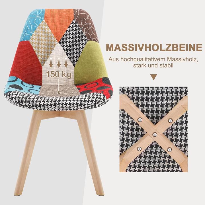 Produktbild Woltu Esszimmerstühle im Patchwork-Design (8er Set)