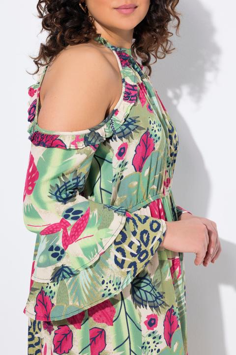 Produktbild Ulla Popken Kleid, A-Linie, Rundhals, schulterfrei, 3/4-Arm (62)