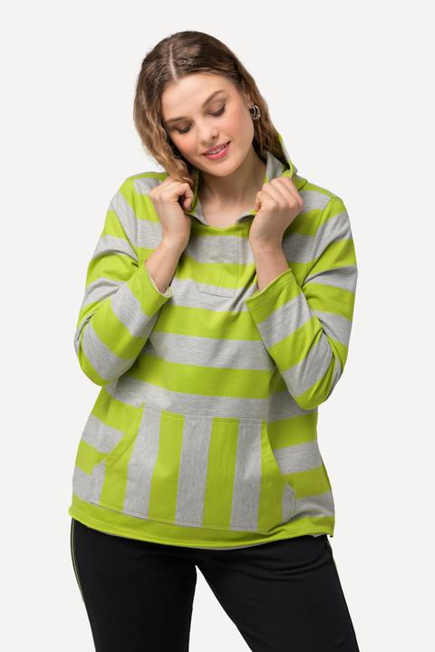 Produktbild Ulla Popken Hoodie, Streifen, Kängurutasche, Kapuze, Langarm (50, 52)