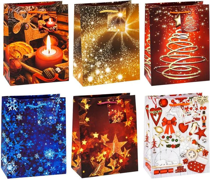 Produktbild Tsi 12 Geschenktaschen Weihnachten Serie 8 Motiv sortiert 18,0 x 23,0 cm (Geschenktüte, 1 x)