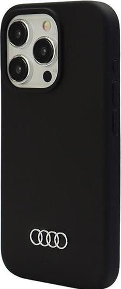Productafbeelding Audi Siliconen hoesje iPhone 15 Pro 6.1" czarny/zwart hardcase AU-LSRIP15P-Q3/D1-BK (Apple iPhone 15 Pro)