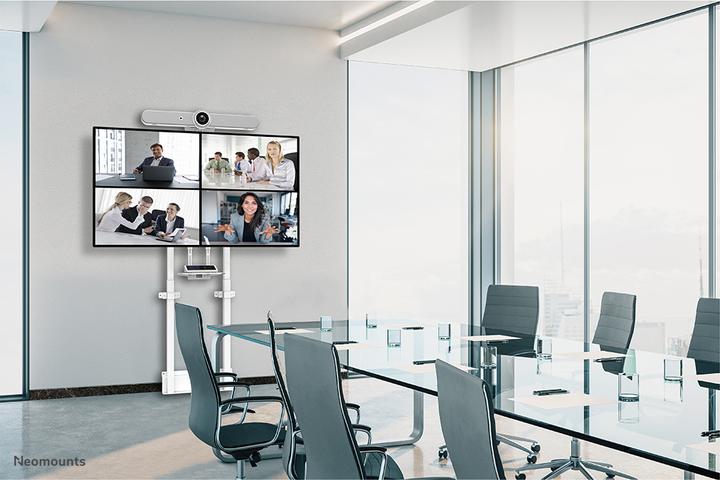 Immagine prodotto Neomounts Supporto da parete motorizzato con scatola di immagazzinaggio da 10 cm Ruote VESA 100x100 fino a (110 kg, 55" - 100")