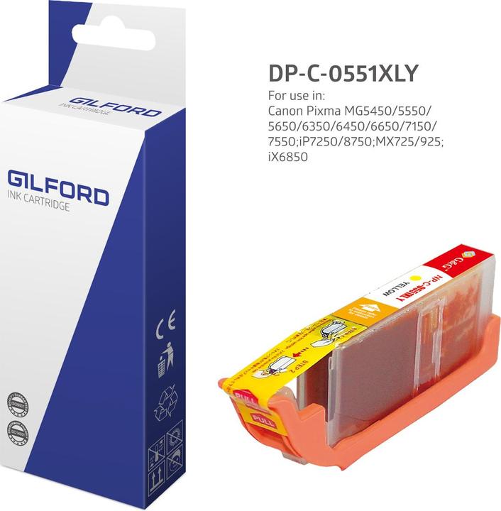 Actual product image Gilford DC-551Y - XL - gul - blaekpatro (Y)