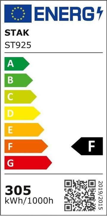 Etichetta energetica S.T.A.K Nastro LED IP65 25m 32000 lumen con avvolgitore, impermeabile per esterni (Luce del giorno, 2500 cm, Esterno)