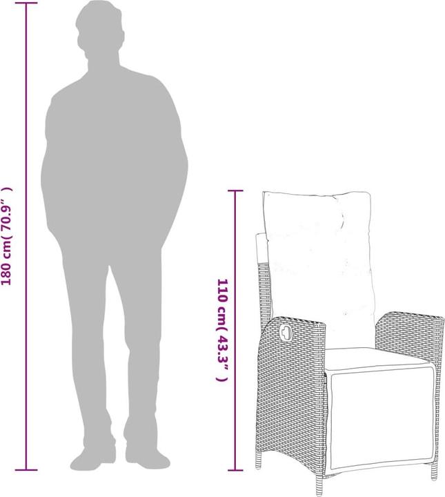 Produktbild vidaXL Gartensessel verstellbar