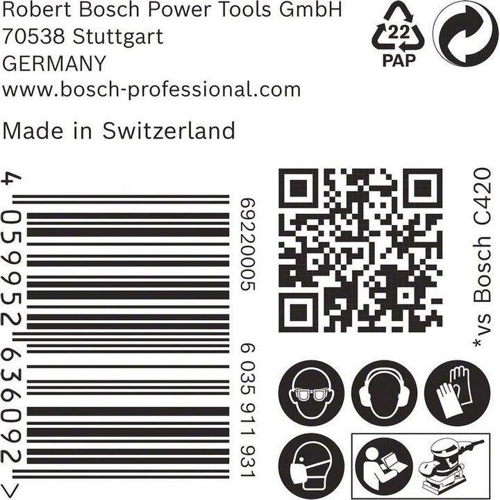 Produktbild Bosch Professional Zubehör EXPERT C470 Schleifpapier, 115 x 107 mm, G 240, 50 Stück (K240)
