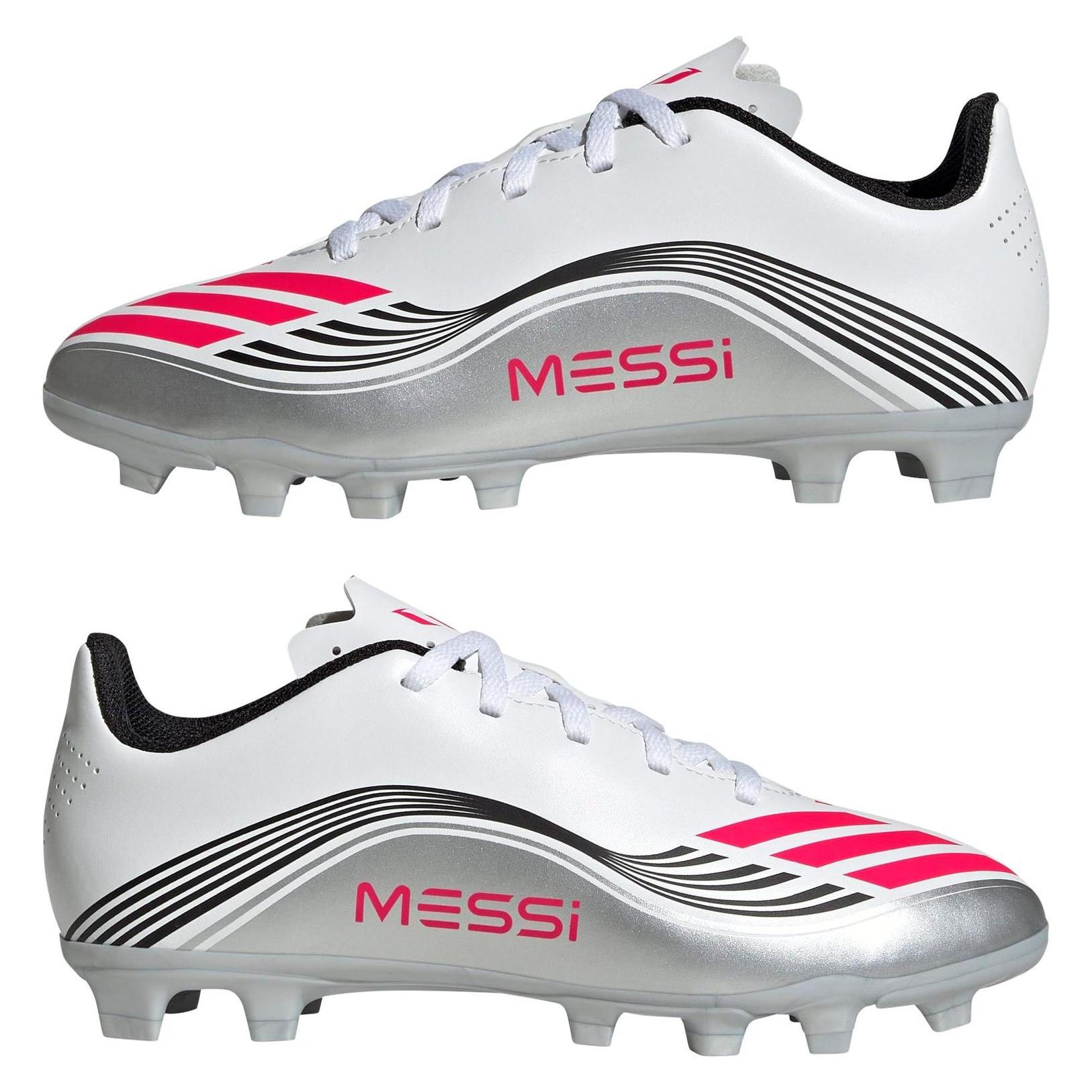 Adidas, Jungen, Fussballschuhe, F50 Messi Club Fg/Mg J Ftwwht/Lucred/Silvmt Grösse, 29 (29), Mehrfarbig