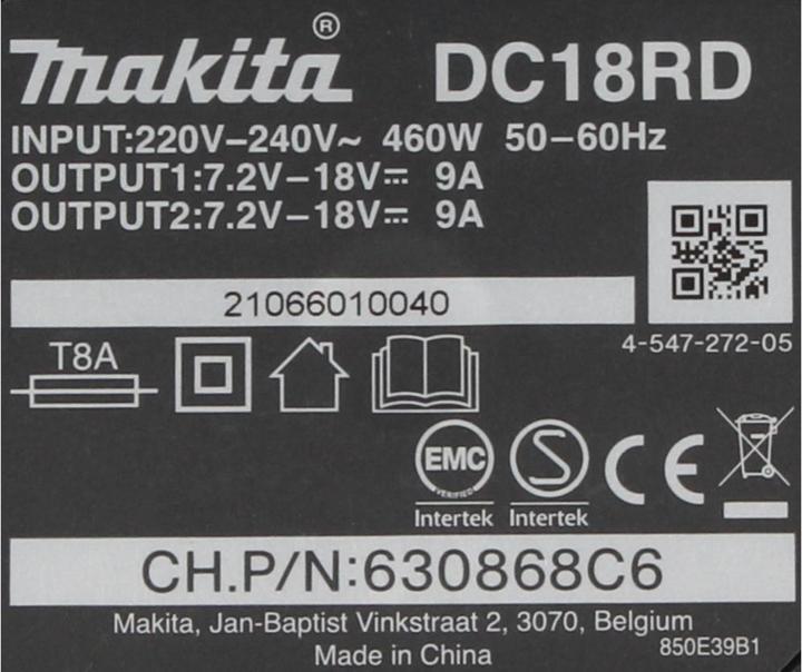 Productafbeelding Makita Power Source Kit 18 V met 4x BL 1820 B 2,0 Ah oplaadbare batterij ( 4x 197254-9 ) + DC 18 RD Dubbel (18 V)
