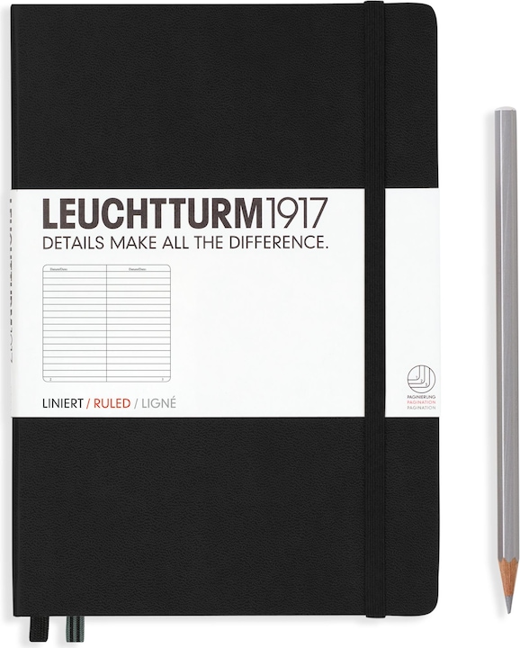 Leuchtturm1917 Notizbuch (A5, Liniert, Harter Einband)